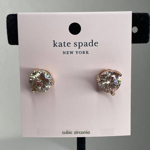 Kate Spade Round Rise and Shine Rose Patin Studs Earrings